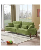 Cozy Deep-Seated Sofa with Pillow (103")