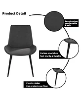 Modern Dining Chair Living Room Black Metal Leg Dining Chair-4 Pieces/Ctn