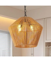 Boho Hemp Rope Pendant Light for Kitchen or Home