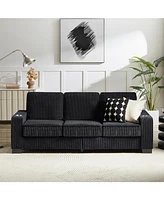 83.86"Corduroy Fabric sofa,Modern Compressed Couch,3-Seater Sofa, Furniture for Living Room,Bedroom,office