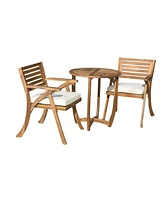 Toulon Bistro Set: Acacia Wood Dining Set With Cushions
