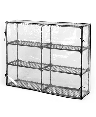 Heavy-Duty 4-Shelf Wire Rack (2-Pack) with Cover: 880 lbs Capacity, Anti-Rust, Anti-uv