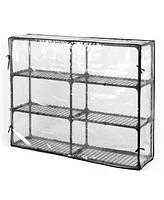 Heavy-Duty 4-Shelf Wire Rack (2-Pack) with Cover: 880 lbs Capacity, Anti-Rust, Anti-uv
