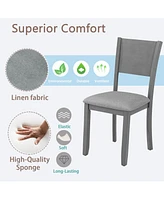Dining Chairs set for 4,Kitchen Chair with Padded Seat, Side Chair for Dining Room, Gray
