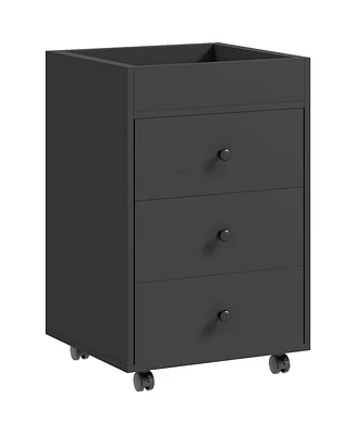3 Drawer Home Office Storage Cabinet, Office Drawer on Wheels with Removable Tray, Under Desk Printer Stand with Storage