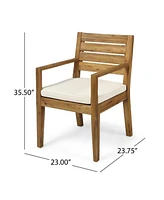 Acacia Wood Expandable Dining Set with Cushions
