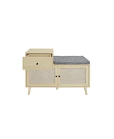 2 door shoe cabinet with 1 drawer, Freestanding Modern Shoe Storage Cabinet, for Entryway