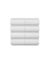 8 Drawer Dresser for Bedroom, White Dresser No Handle, Modern 8 Chest of Drawers with Wide Storage