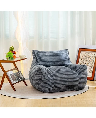Comfy Bean Bag Chair, Armrests, Oversized Lazy Floor Sofa