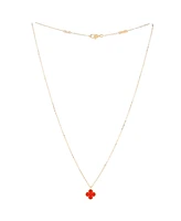 Pre-Owned Van Cleef & Arpels Sweet Alhambra Pendant Necklace 18K Rose Gold and Carnelian