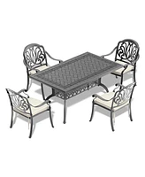 Elegant Black Aluminum Table with 160lbs Capacity, 35.43"W x 56.06"L