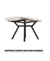 White Extendable Table for 4-6, Modern Kitchen/Home Dining Table