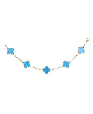 Pre-Owned Van Cleef & Arpels Vintage Alhambra 5 Motifs Bracelet 18K Gold and Agate