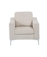 Beige Corduroy Convertible Sectional Sofa