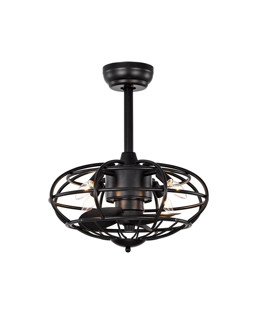 18" Caged Ceiling Fan with Remote, Timer (3 Speeds)