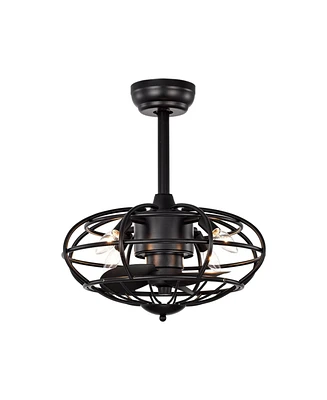 18" Caged Ceiling Fan with Remote, Timer (3 Speeds)