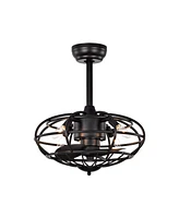 18" Caged Ceiling Fan with Remote, Timer (3 Speeds)