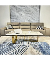 Modern Coffee Table - Sintered Stone Top, Gold Frame