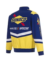 Jh Design Men's Royal/Yellow Nascar Sunoco Full-Snap Twill Uniform Jacket