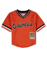 Mitchell & Ness Preschool Toddler Cal Ripken Jr. Orange Baltimore Orioles Cooperstown Collection Mesh Batting Practice Jersey