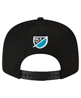 New Era Men's Black Charlotte Fc Club Logo 9FIFTY Snapback Hat