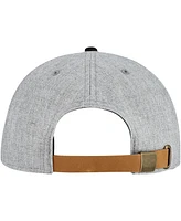 Fanatics Men's Heather Gray/Black Los Angeles Kings Elements Flat Brim Leather Strap Back Hat