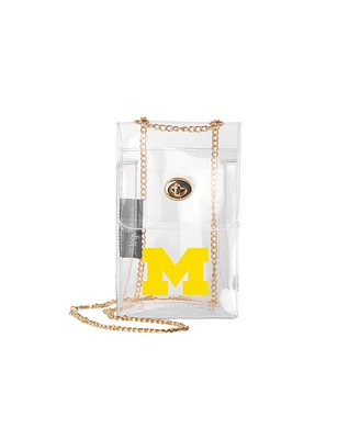 Logo Brands Michigan Wolverines Clear Essential Crossbody Purse