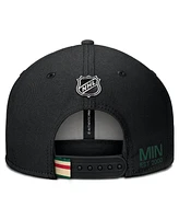 Fanatics Men's Black Minnesota Wild Authentic Pro Prime Snapback Hat