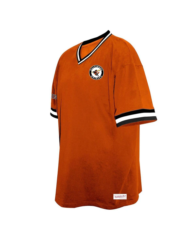 Mitchell & Ness Men's Orange Baltimore Orioles Big Tall V-Neck T-Shirt