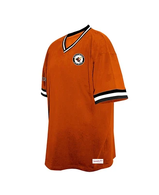 Mitchell & Ness Men's Orange Baltimore Orioles Big Tall V-Neck T-Shirt