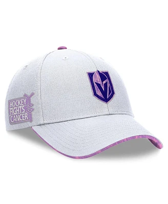 Fanatics Men's White Vegas Golden Knights Authentic Pro Hockey Fights Cancer Adjustable Hat