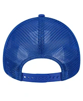 New Era Men's Royal/Gold Golden State Warriors Tip Off A-Frame Trucker 9FORTY Adjustable Hat