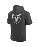 Fanatics Men's Charcoal Las Vegas Raiders Elements Future Ground Lettering Short Sleeve Pullover Hoodie