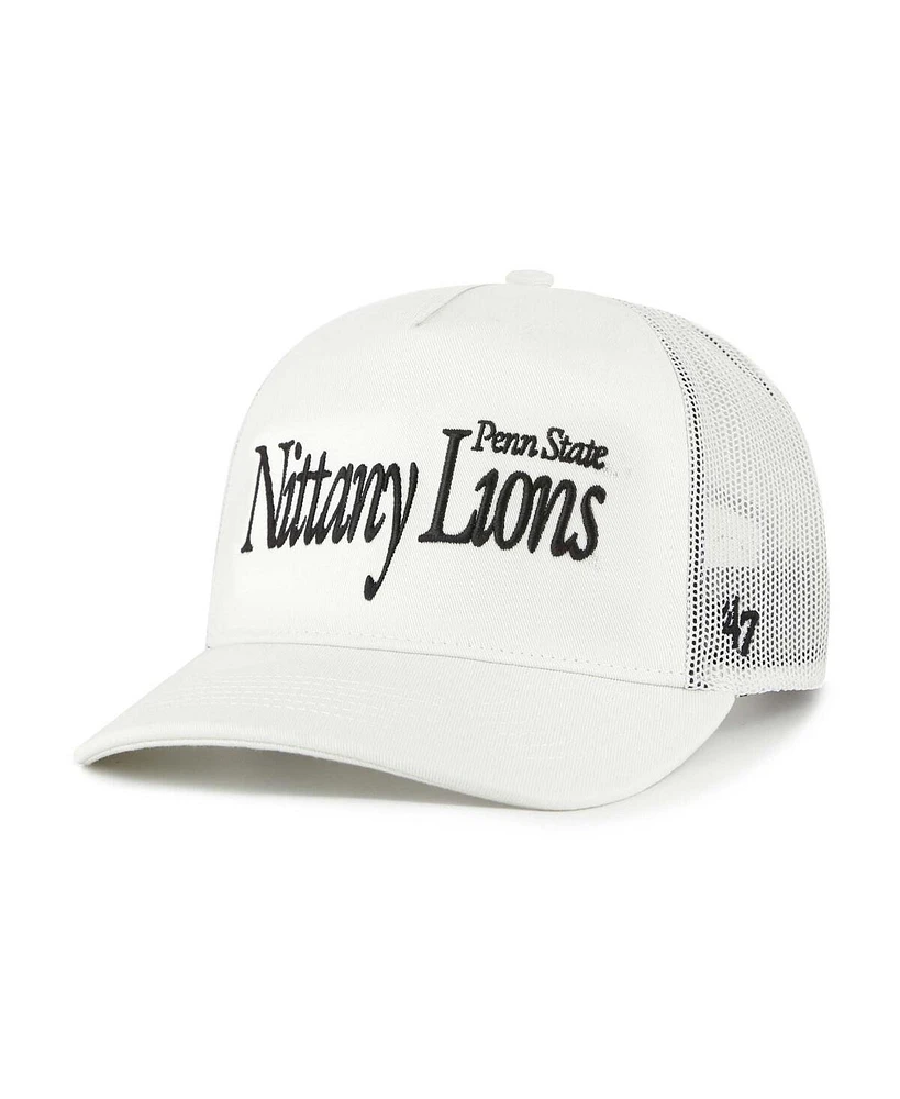'47 Brand Men's and Women's Cream Penn State Nittany Lions Foundation Script Adjustable Trucker Hat