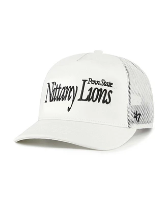 '47 Brand Men's and Women's Cream Penn State Nittany Lions Foundation Script Adjustable Trucker Hat
