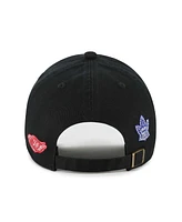 '47 Brand Men's Black Original 6 Cross Sticks Clean Up Adjustable Hat