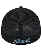 New Era Men's Black Miami Marlins Subtle Camo 39THIRTY Flex Hat