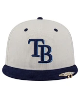 New Era Men's Cream/Navy Tampa Bay Rays Two-Tone Corduroy 59FIFTY Fitted Hat