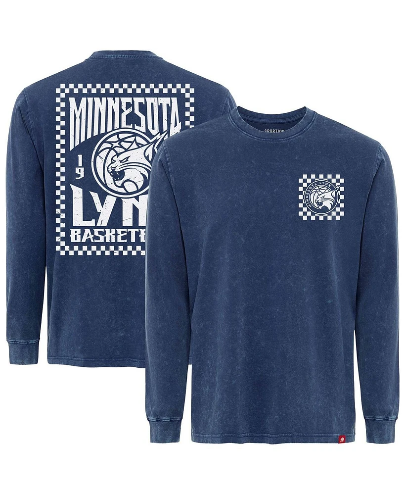 Sportiqe Men's and Women's Blue Minnesota Lynx Rock Roll Collection Bono Mineral Wash Premium Long Sleeve T-Shirt