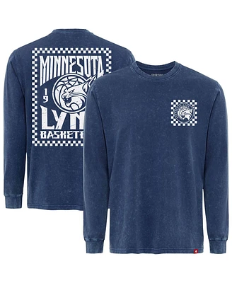 Sportiqe Men's and Women's Blue Minnesota Lynx Rock Roll Collection Bono Mineral Wash Premium Long Sleeve T-Shirt