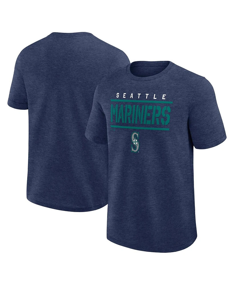 Fanatics Men's Heather Navy Seattle Mariners Top Notch T-Shirt