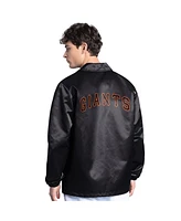 Starter Men's Black San Francisco Giants Cooperstown Collection Point Man Full-Snap Coaches Jacket