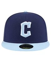 New Era Men's Navy/Light Blue Cleveland Guardians Color Pack 2-Tone 59FIFTY Fitted Hat