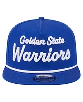 New Era Men's Royal Golden State Warriors Team Text Golfer Snapback Hat