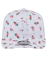 New Era Men's White Tampa Bay Rays Flamingo Mesh Back 9SEVENTY Stretch-Snap Hat