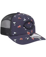 New Era Men's Black Cincinnati Reds Adventure Drinks Pattern 9SEVENTY Stretch-Snap Hat
