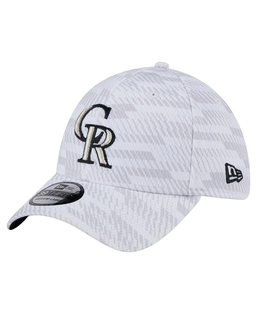 New Era Men's White Colorado Rockies Graded 39THIRTY Flex Hat