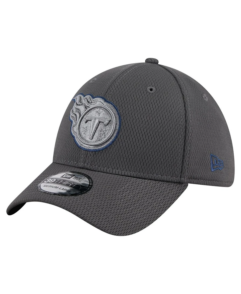 New Era Men's Graphite Tennessee Titans Main 39THIRTY Flex Hat