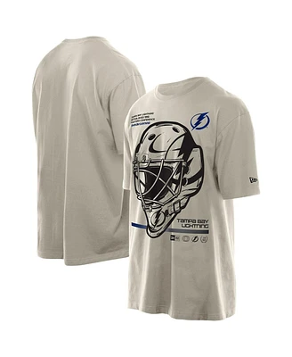 New Era Men's Tan Tampa Bay Lightning Goalie Mask T-Shirt