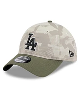 New Era Men's Light Beige/Olive Los Angeles Dodgers 2025 Armed Forces Day 9TWENTY Adjustable Hat